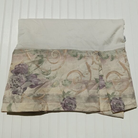 CROSCILL Bed Skirt QUEEN Chambord Cassis Amethyst Purple Floral Box Pleat Vtg - Picture 7 of 8